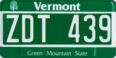 VT license plate ZDT439