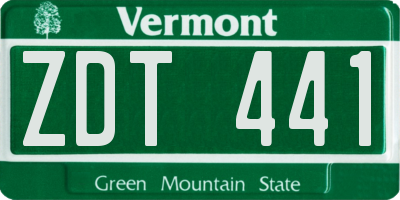 VT license plate ZDT441