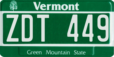 VT license plate ZDT449