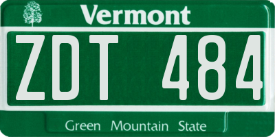 VT license plate ZDT484