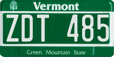 VT license plate ZDT485