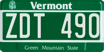 VT license plate ZDT490