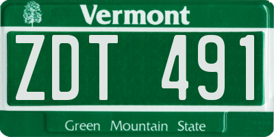 VT license plate ZDT491
