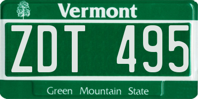 VT license plate ZDT495