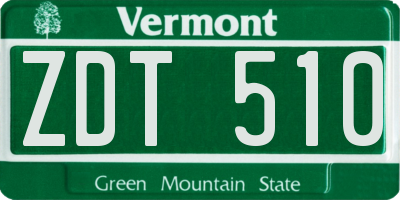 VT license plate ZDT510