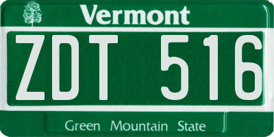 VT license plate ZDT516