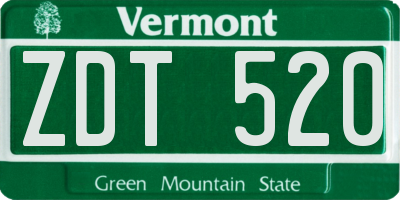 VT license plate ZDT520