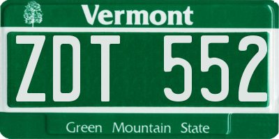 VT license plate ZDT552