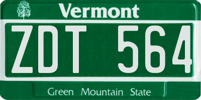 VT license plate ZDT564