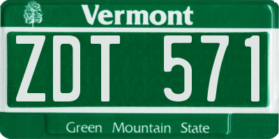 VT license plate ZDT571