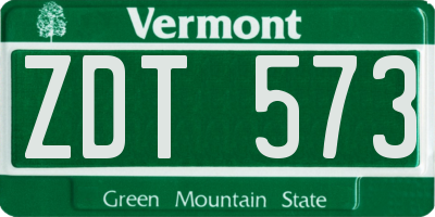 VT license plate ZDT573