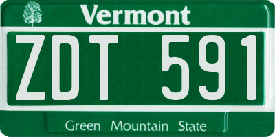 VT license plate ZDT591