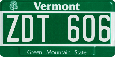 VT license plate ZDT606