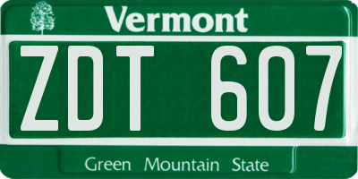 VT license plate ZDT607