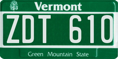 VT license plate ZDT610