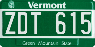 VT license plate ZDT615