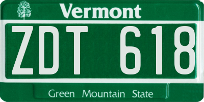 VT license plate ZDT618