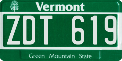 VT license plate ZDT619