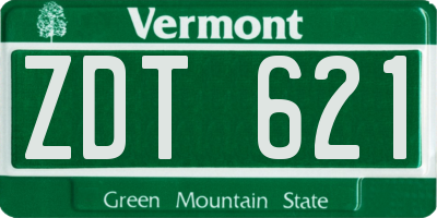 VT license plate ZDT621