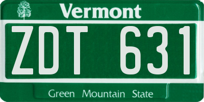 VT license plate ZDT631
