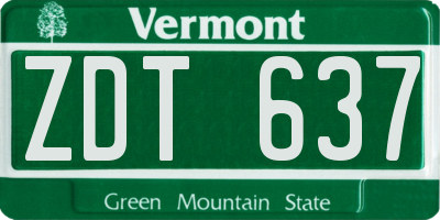 VT license plate ZDT637