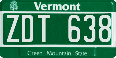 VT license plate ZDT638