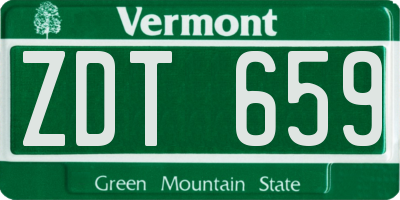 VT license plate ZDT659