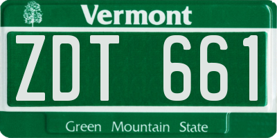 VT license plate ZDT661