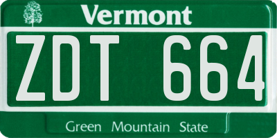 VT license plate ZDT664