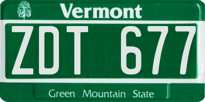 VT license plate ZDT677
