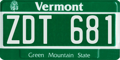 VT license plate ZDT681