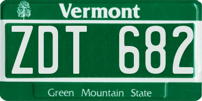 VT license plate ZDT682