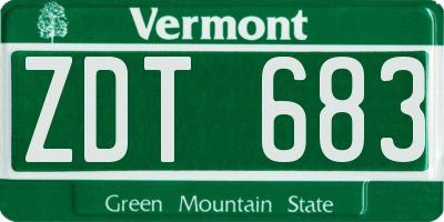 VT license plate ZDT683