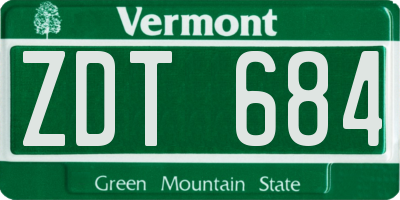 VT license plate ZDT684