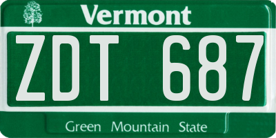 VT license plate ZDT687