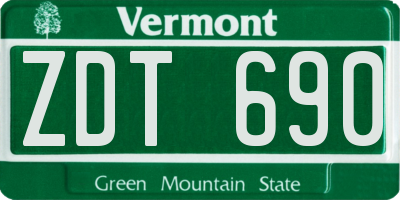 VT license plate ZDT690