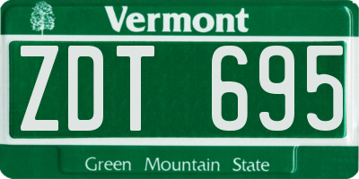 VT license plate ZDT695