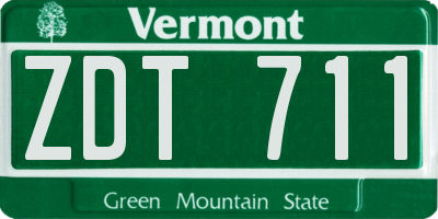 VT license plate ZDT711