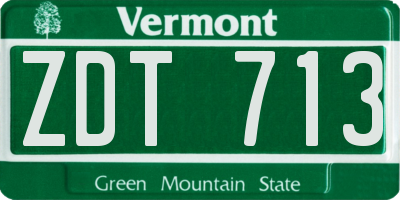 VT license plate ZDT713