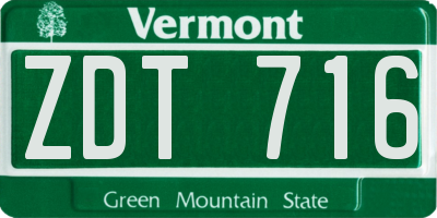 VT license plate ZDT716