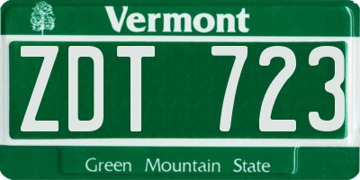 VT license plate ZDT723
