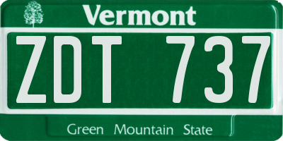 VT license plate ZDT737