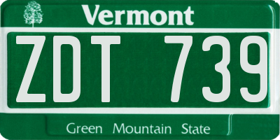 VT license plate ZDT739