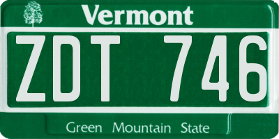 VT license plate ZDT746