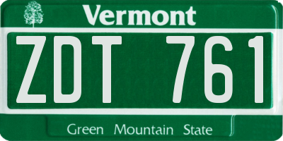 VT license plate ZDT761