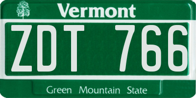VT license plate ZDT766