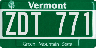 VT license plate ZDT771