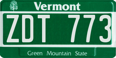 VT license plate ZDT773