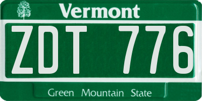 VT license plate ZDT776