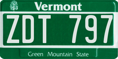 VT license plate ZDT797